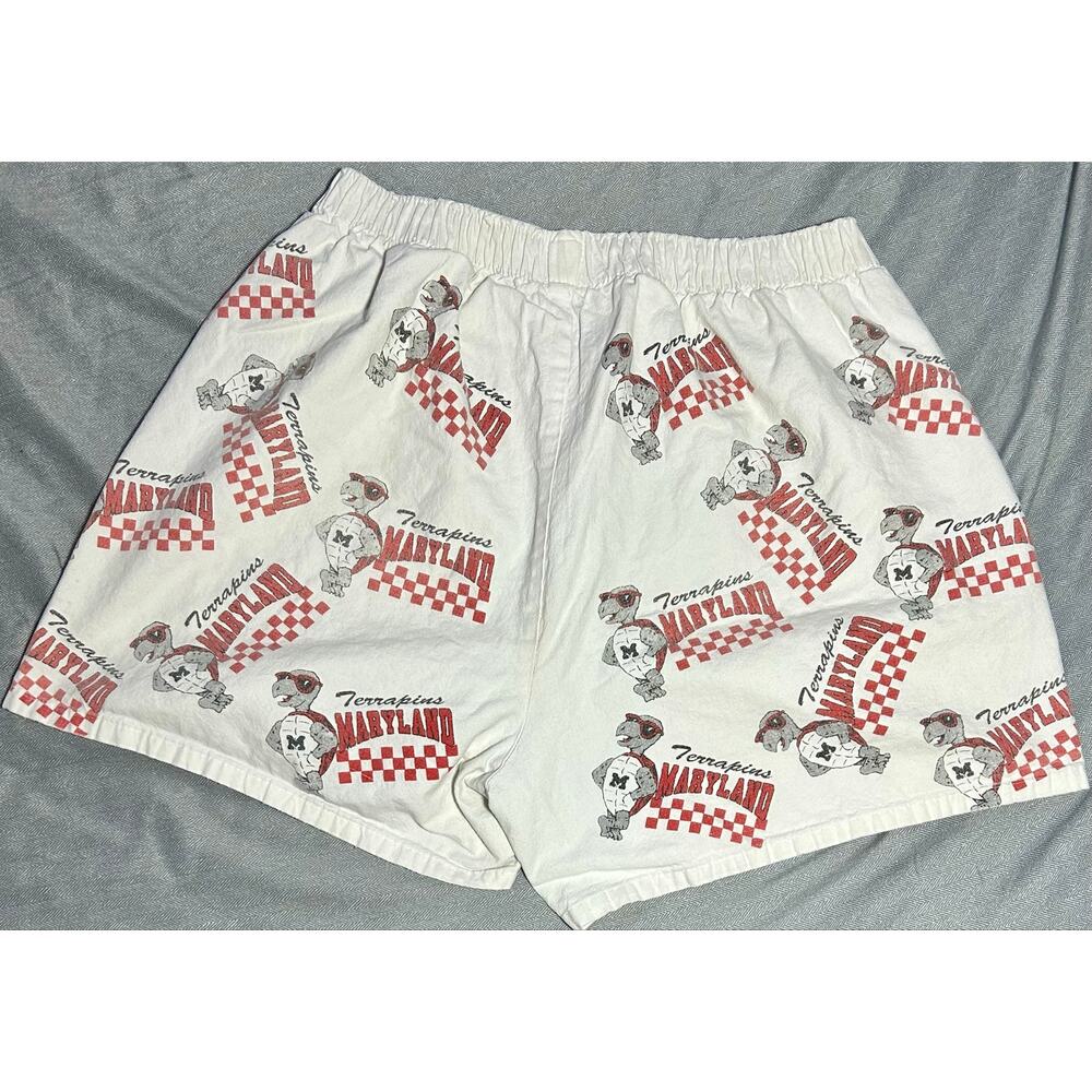 Vintage Maryland Terrapins Terps NCAA White Shorts Sz M